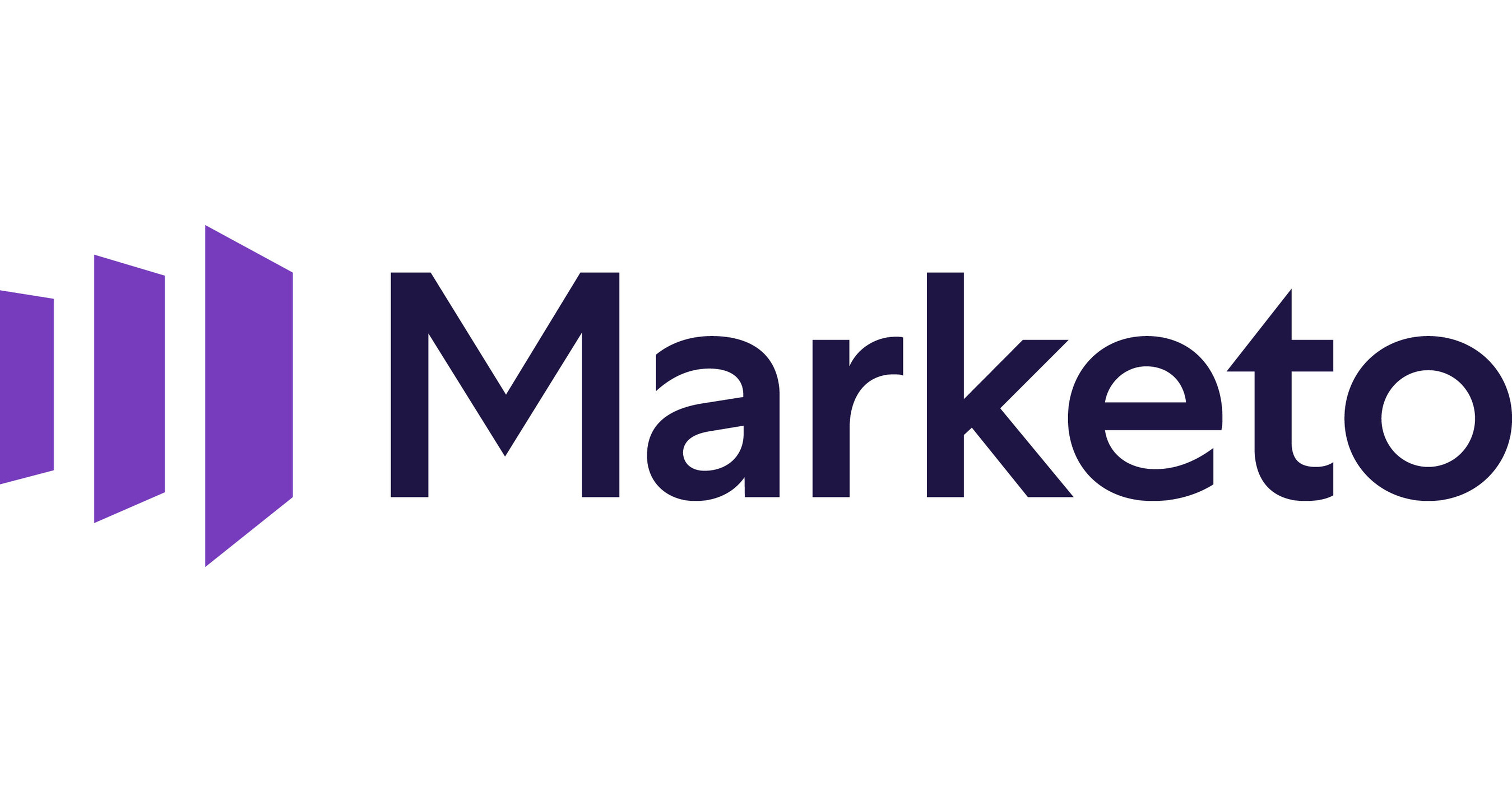 A purple logo for Marketo, a marketing automation software company