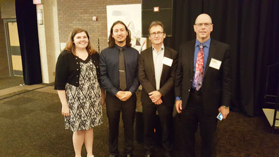 Nobel Prize in Chemistry winner, Dr. Bernard L. Feringa, with Dr. Mike Dziewatkoski, Kayla Strunz and Tomas Garrett of Eurofins SF Analytical, Inc.