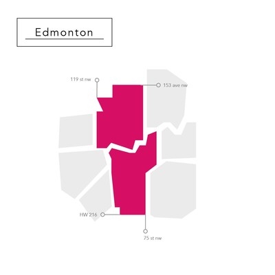 Edmonton foodora delivery zone (CNW Group/foodora)