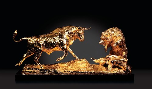 Sculpture in 24kt Gold by Lorenzo Ghiglieri