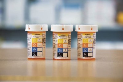 The new ScriptPath prescription bottle label, which features easy-to-read icons and along with optimal dosing time recommendations, will roll out in early 2018.
