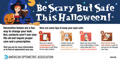 Make sure you have a valid prescription from your doctor of optometry for decorative contact lenses this Halloween.