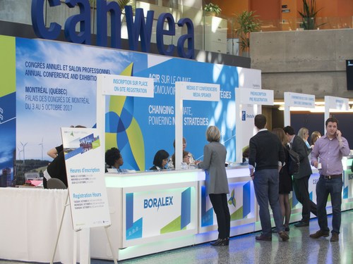 CanWEA 2017, the Canadian Wind Energy Association’s annual conference and exhibition attracted more than 1,200 wind energy professionals from Canada and around the world, being held in Montreal, Quebec on Oct. 3 to 5, 2017 at the Palais des congrès. (CNW Group/Canadian Wind Energy Association)