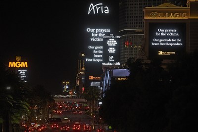 Las Vegas Community Unites with #VegasStrong Marquee Tribute