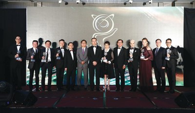 The recipients of the Asia Pacific Entrepreneurship Award posing with Enterprise Asia's chairman Dr Fong Chan Onn and president, William Ng. The APEA is the region's most important award for entrepreneurship, and is awarded in 14 markets across Asia and the Pacific each year.