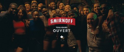 La campagne  Toujours ouvert  de Smirnoff Canada clbre l'inclusion grce au pouvoir des bons moments. (Groupe CNW/Smirnoff Canada)