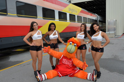 Miami HEAT Dancers and Burnie Welcome BrightRed to South Florida
