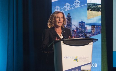 Kim Rudd, Parliamentary Secretary to Canada’s Minister of Natural Resources, The Honourable Jim Carr, delivered a keynote luncheon address during the Canadian Wind Energy Association’s (CanWEA) 33rd annual conference and exhibition in Montreal, Quebec on Thursday, Oct. 5, 2017. (CNW Group/Canadian Wind Energy Association)