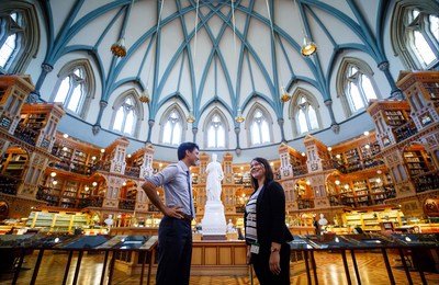 Prime Minister Justin Trudeau welcomes Breanne Lavallée-Heckert, 23, to Parliament Hill on Oct. 5 as part of Plan International Canada’s #GirlsBelongHere initiative, which illustrates every girl’s right to pursue her dreams and fulfill her potential. (Photo: Adam Scotti) (CNW Group/Plan International Canada)