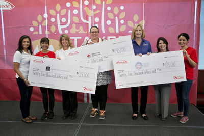 From left to right: Marly Subido, Mothers Trust Foundation; Ramona Sequeira, President, U.S. Business Unit, Takeda; Susan Suhling, Mothers Trust Foundation; Susan Westerfield, American Red Cross; Jamie Nelson, Operation Support Our Troops—America; Evelyn Sanguinetti, Lieutenant Governor, Illinois; Sandy Rodriguez, Vice President, Corporate Communications, Takeda