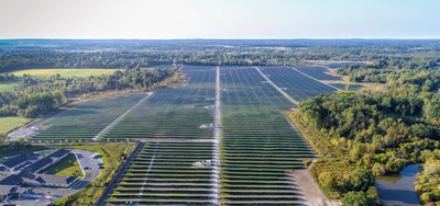 An aerial view of part of the Lapeer Solar Park