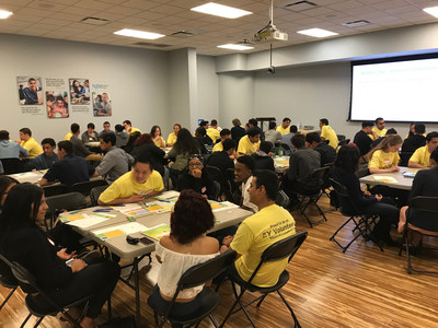 EY volunteers in New Jersey participate in a Junior Achievement Career Success Day. Mayor John McCormac of Woodbridge New Jersey proclaimed October 6th to be "EY Connect Day" as a way to honor EY's commitment to the local communities. This year on EY Connect Day in New Jersey EY had almost 960 professionals donating almost 4,000 volunteer hours at over 40 sites.