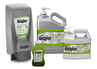 GOJO® MULTI GREEN® Hand Cleaner is a USDA BioPreferred certified product formulated with natural pumice scrubbers to quickly remove oil, grease, paint and tar from hands.