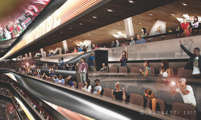 The Inverted Bowl by ROSSETTI leans in with thrilling balcony seating that catapults viewers closer to the action for unparalleled, broadcast quality views that are as much as 50 percent closer, turning the worst seats in the house into the best viewing areas.