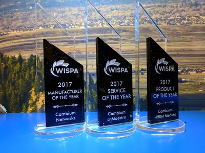 经过WISPA会员投票选举，Cambium Networks赢得三项业内大奖