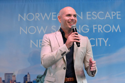 Norwegian Escape’s Godfather and international music star, Pitbull, and Norwegian Cruise Line President and Chief Executive Officer Andy Stuart celebrated Norwegian Escape coming to homeport in the Big Apple in Spring 2018. Pitbull and Stuart toasted the beautiful ship, as well as discuss their joint support for Hurricane relief efforts in the Caribbean.