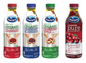 Ocean Spray Introduces Organic 100% Juice Blends And Pure Cranberry (Unsweetened) 100% Juice