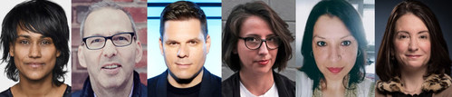 Speakers for the CJF J-Talk in Toronto include Denise Balkissoon, Jonathan Kay, Patrick Lagacé, Jane Lytvynenko and Naheed Mustafa. Anne Kornblut will moderate the event on October 23. (CNW Group/Canadian Journalism Foundation)
