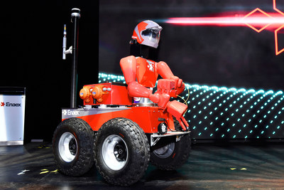 Robominer, a teleoperated robot for mine safety and exploration, developed by Enaex in collaboration with SRI International.