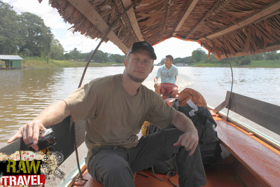 Raw Travel TV Host Robert Rose on location in the Amazon.