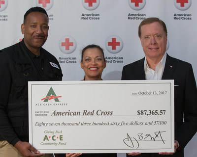 ACE Senior Vice President Eric Norrington presents ACE's donation to the American Red Cross