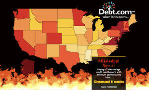 Debt.com Maps U.S. Credit Card Debt and Income Showing Where it is the Most Difficult to be Debt-Free