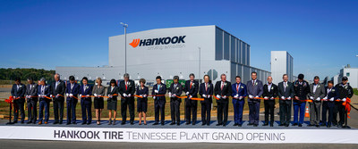 Hankook Tire executives and dealers join state and local government officials to celebrate the grand opening of the Tennessee Plant with a ribbon cutting ceremony in Clarksville, Tenn.