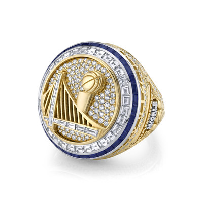 The Golden State Warriors 2017 Championship ring designed and manufactured by Jason of Beverly Hills.