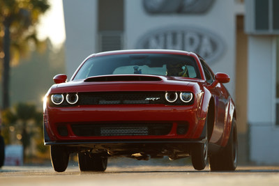 The 2018 Dodge Challenger SRT Demon is the world’s first production car to lift the front wheels at launch. The Challenger SRT Demon’s innovative SRT Power Chiller™ is a winner of the 2017 Best of What’s New award from Popular Science magazine.