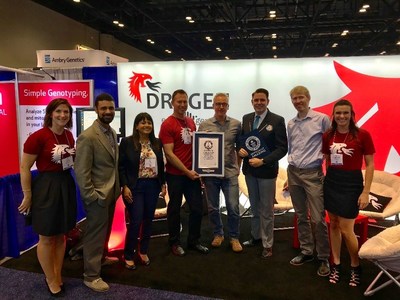 Representatives from Edico Genome, the Children's Hospital of Philadelphia and Amazon Web Services with the Guinness World Record title for Fastest time to analyze 1,000 human genomes.