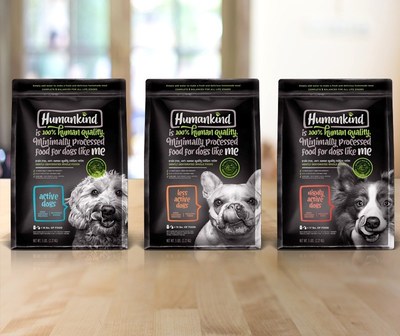 Humankind® 100% Human Quality food for dogs comes in three formulations based on the nutritional requirements based on activity level - Active, Highly Active and Less Active
