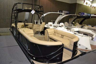 Pontoons at the Downtown Memphis Boat Expo - The Boat Show That Rocks