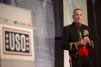 Chairman of the Joint Chiefs of Staff, Marine Gen. Joseph F. Dunford, makes remarks during the 2017 USO Gala on October 19 in Washington, D.C.  USO Photo by Joseph A. Lee