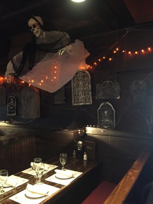 The Pirate's House in Savannah, GA has some of the best Halloween décor in the South. It's also home to a host of mysterious underground tunnels.