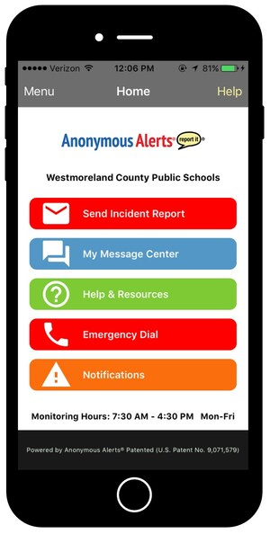 To Fight Bullying, Westmoreland County Public Schools Launches Anonymous Alerts®