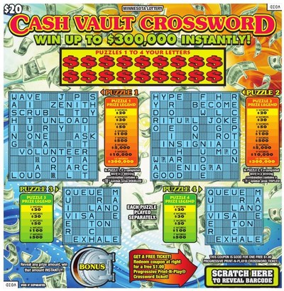 Minnesota Lottery's Cash Vault Crossword (CNW Group/Pollard Banknote Limited)