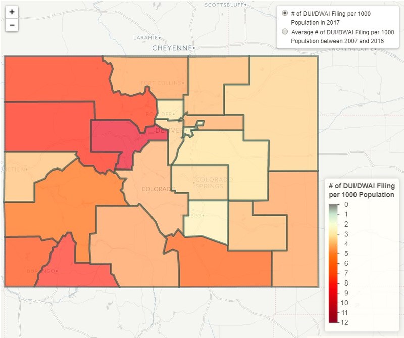 Interactive Map of Colorado DUIs by District