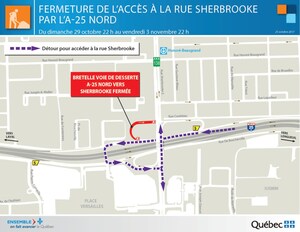Optimisation du corridor de l'autoroute 25 et amélioration des accès au port de Montréal - Fermeture d'une bretelle de l'échangeur Sherbrooke