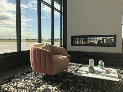 Seating area in Gary Jet Center's new FBO lobby