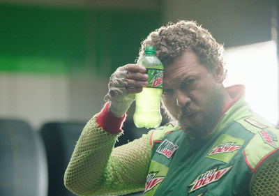 Danny McBride on the set of the Mountain Dew brand's Dewey Ryder TV commercial shoot
