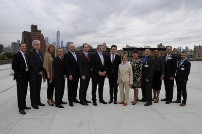 Representatives from Northwell Health and local elected officials, including NYS State Assembly member Deborah Glick and State Senator Brad Hoylman, celebrate the health system’s continuing expansion in Manhattan on the roof of Lenox Health Greenwich Village.