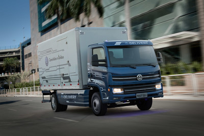 Volkswagen Caminhões e Ônibus' e-Delivery is the first fully electric truck developed in Brazil, and is equipped with an Allison 2100 Series™ transmission.