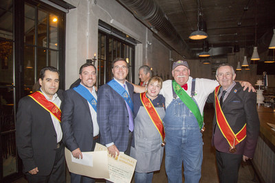 The 2017 Disciples d'Escoffier Chicago inductees (from left): Cesar Herrera, Jeff Larson, Chas Edelstein, Sarah Grueneberg, Lee Jones and Bernard Mirlycourtois.