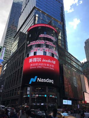 INDEL B Car-Carried Refrigerator Occupies the Nasdaq Ad Page and Celebrates Their 50th Anniversary
