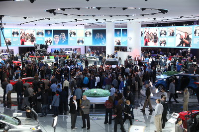 Attendees at the North American International Auto Show in Detroit.