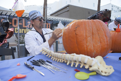 Brain Surgeon Kris Smith Operates on Halloween Pumpkin at Dignity Health St. Joseph’s Hospital in Phoenix.