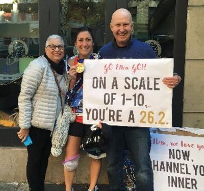 Ellen Kurkowski, Team In Training Honored Hero running in honor of both her parents who are blood cancer survivors.