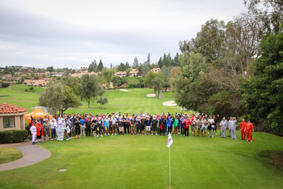 (Photo Credit: Hensel Phelps) One hundred twenty-eight golfers in Halloween costumes anxiously await the ball-drop to kick off the Hensel Phelps Annual Halloween Charity Golf Tournament at the Rancho Bernardo Inn Golf Course in San Diego, Calif.