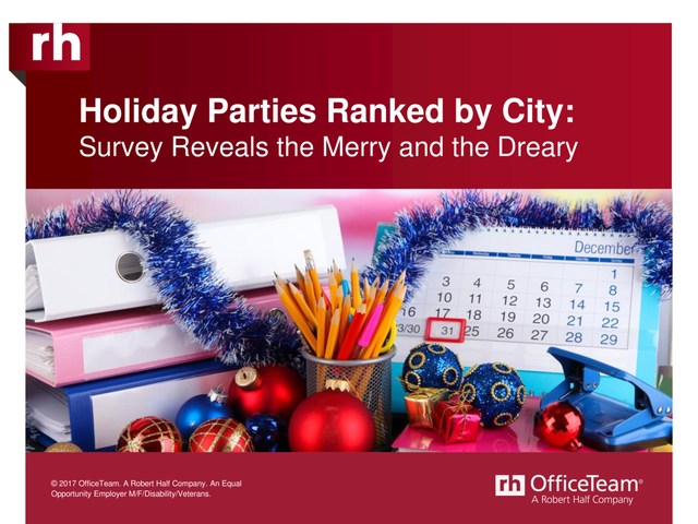 Find out how your city ranks when it come to holiday parties.