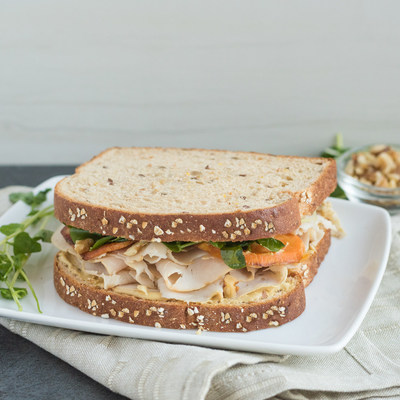 Orange Kissed Turkey, Sweet Potato and Watercress Salad Sammie